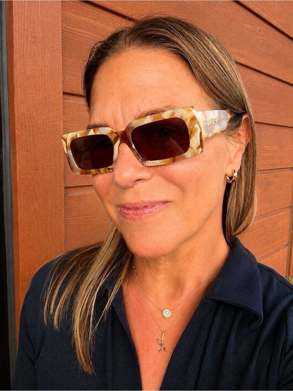 Prada Tortoiseshell Rectangle Sunglasses with Brown Lenses